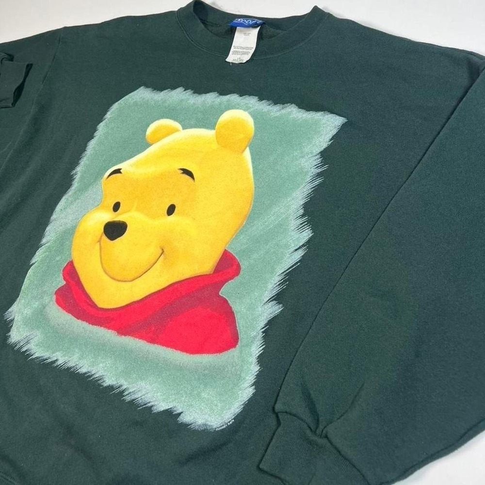 vintage Disney Pooh Sweatshirt Large XL Green Winnie the Pooh Graphic Crewneck